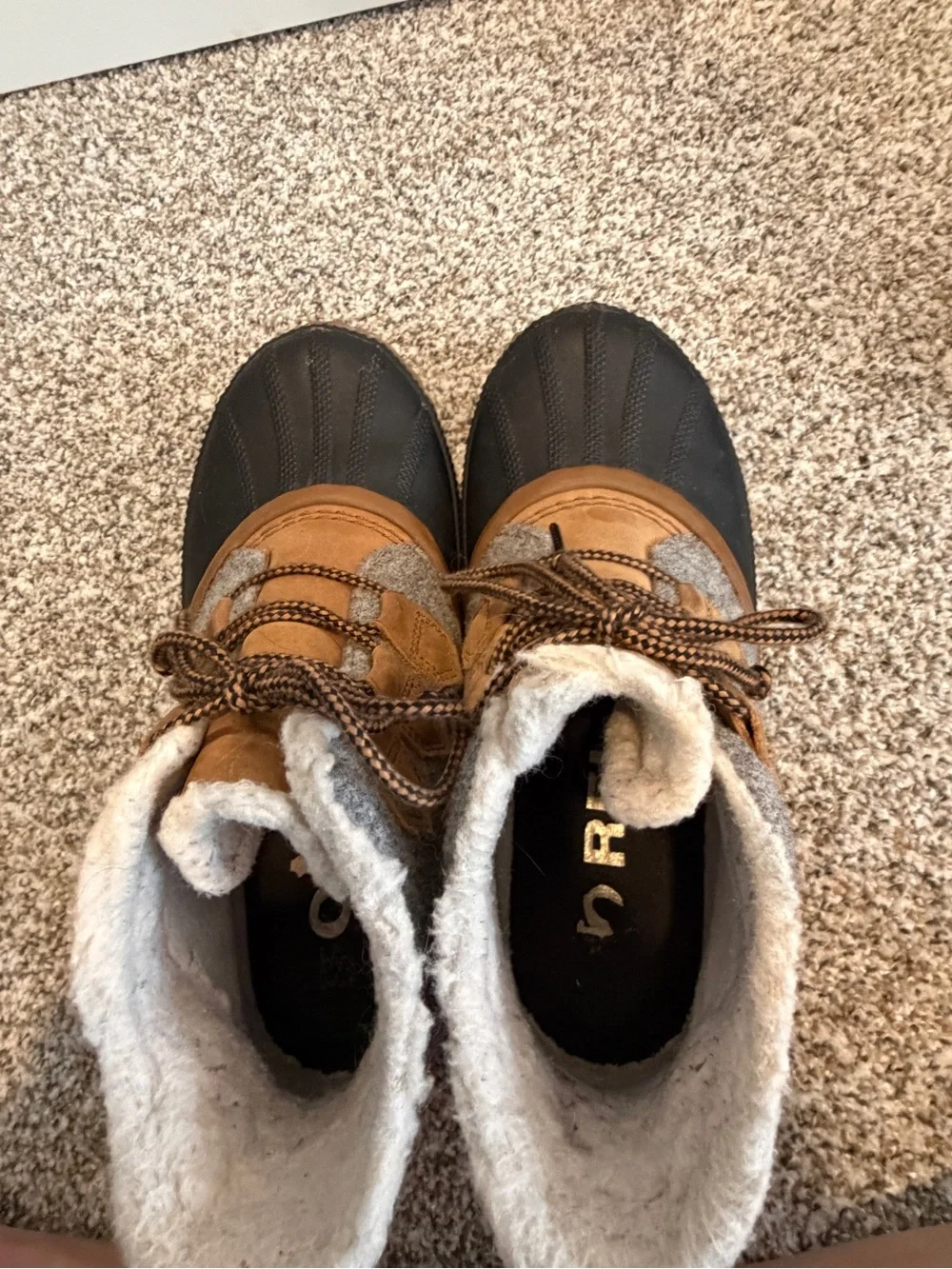 Sorel Women’s  Brown and Black Winter Snow Boots - Cozy Fleece Lining